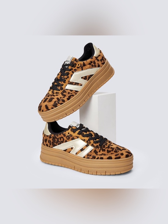 Lucky Step Shoes - Lucky Step Leopard Platform Sneakers Sz 7 BNWOB